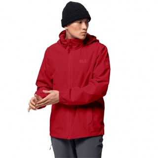 Jack Wolfskin Stormy Point Rain Jacket (water/windproof/breathable) red Men